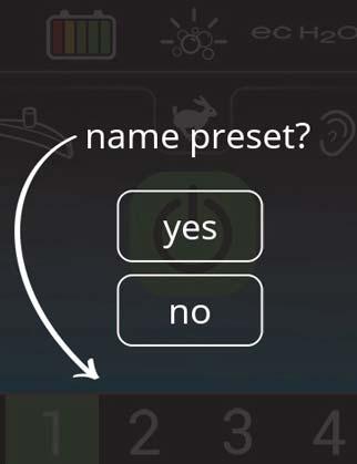 CHANGING PRESET ZONE CONTROL BUTTONS 1. Select the desired settings from list below.
