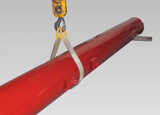 Always use lifting devices / vehicles, chains or straps of adequate size and strength when unloading and assembling the auger components. Install a strap (Item ) around #5 tube (Item ) [Figure 80].