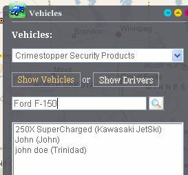 Find a Vehicle / Driver Type a