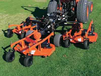 All-Flex Grooming Mowers Unmatched Performance. www.landpride.com 10 All AFM s feature square shafts on rear wheels of wing decks keeping tires straight at all times, eliminating side-hill creeping.