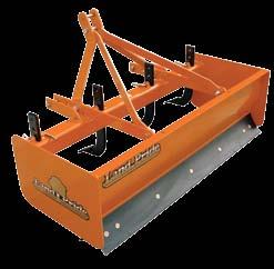 1 hitch Four position shank with replaceable tips 17 High Roll-formed moldboard 5/16 Side panels 4 x 4 Tubing main frame 69 Side panel
