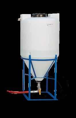 recirculation features OPTIONAL FLUID STORAGE TANK For water-based spray applications 100 gallon (379 liter) capacity tank with fluid level switch for auto-refill Polyethylene, stainless steel,