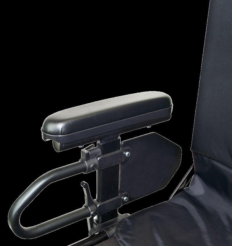 HEIGHT ADJUSTABLE ARMREST The tapered, noise free, no-rattle design of the height adjustable armrest produces a rock solid feel that is functional, light weight
