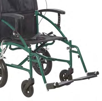 Attendant brakes and rear wheels assist the carer to