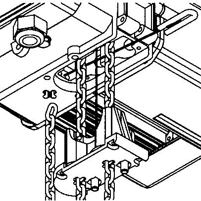Cross chain hole Figure 14-A Figure 14-B Figure 14-C Figure 14-D Figure 14-E Figure 14-F Figure 14: Assembling the load chain double fall version 3.1.8 Replacing the load chain The chain guide and the hold-down must also be changed when the load chain is being replaced.