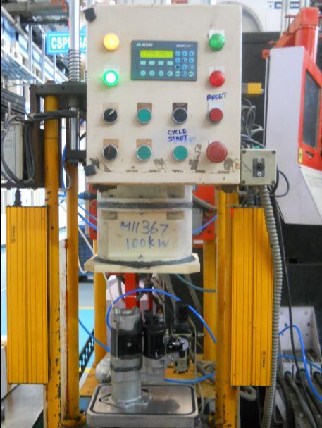6. Test Pass / Fail indication with buzzers. 7. Programmable logic controller based control panel. 8. Vertical photo electric sensors with interlock for safe machine operation. 9.