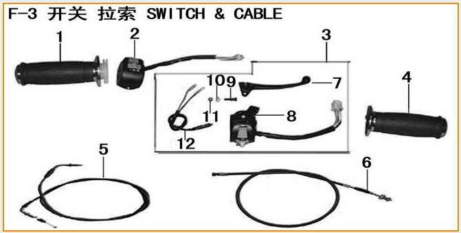 ML125T-26 Frame Parts 125263-1 Throttle Grip Comp. 125263-2 Handlebar Switch,RH 125263-3 Handlebar Switch,LH 125263-4 Grip Comp.