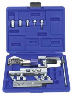 Includes tool case. Wt. 3.0 lbs. Flares: 1/8, 3/16, 1/4, 5/16, 3/8, 7/16, 1/2, 5/8 and 3/4 O.D. tubing.