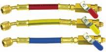HOSES HI-PERFORMANCE CHARGING HOSE 3/8 EVACUATION HOSE WITH 3/8 SAE SWIVEL CONNECTION For faster evacuation and charging 3/8 hose in four lengths for larger jobs or applications where reduced service