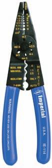 STRIPPERS & CRIMPERS UPFRONT STRIPPERS-COMBINATION TOOLS Serrated pliers nose for pulling and looping wire. (6) upfront, precision-ground stripping stations for solid and stranded wire. Wire cutter.