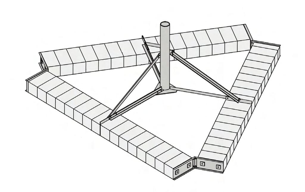 ROOF MOUNTS - P6 P6 The P is a non-penetrating ballast roof mount. The mount is capable of supporting dishes with diameters up to 6 feet. Various sizes of masts are available, 3.5 