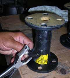 . Lubricate valve once a year. Coat stem (#7) where it passes through the yoke adapter (#1) with grease.