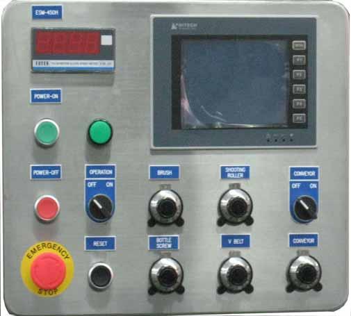 Operation Panel Content Bottle Counter Touch Panel E-Stop Operation Switches Useful Warning: