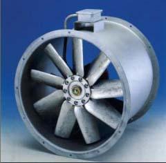 reinforced polypropylene (option al die-cast aluminium blade available) Blade hub in die-cast aluminium Class F motor insulation Suitable for operation in air temperatures between -10ºC and +60ºC
