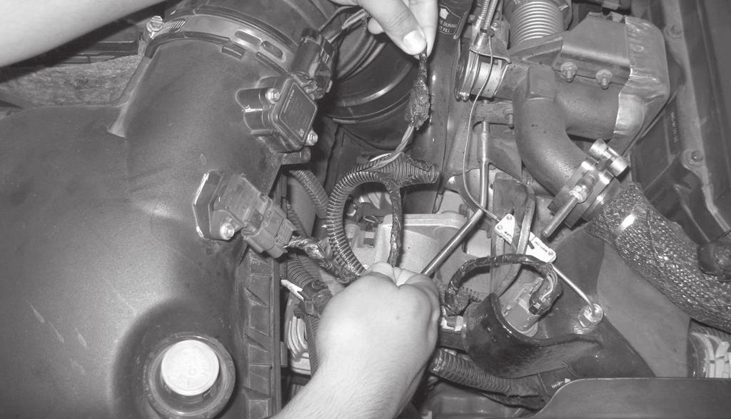 25. Install factory filter minder rubber grommet into the Banks cover. Insert the factory filter minder into rubber grommet. All Vehicles 26. Remove cover from housing.