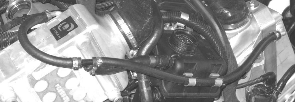 19. Install the vent hose first with the Y connector into the stock hose that goes into the
