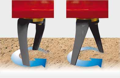 Universal tines for every operation The tines can be positioned aggressively pointing forwards, or in a trailing position.