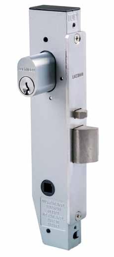 3584 Short Backset Combination Locks Various latching functions operated generally by outside or inside handles, except when locked by key outside or by key or turnknob inside.