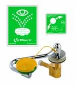 Note: Unit must be wall hung EW-7611 Countertop Mounted Pull Down Eye/ Face Wash Unit Polished chrome plated brass eye/face wash swings forward to activate ABS green plastic head with laminar flow