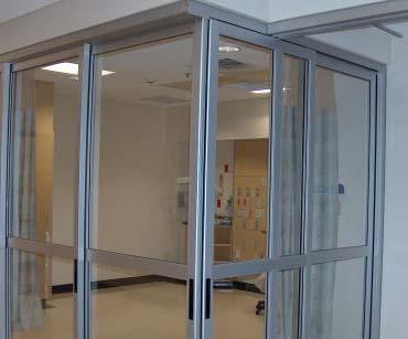 power Large clear opening P-X patient room systems