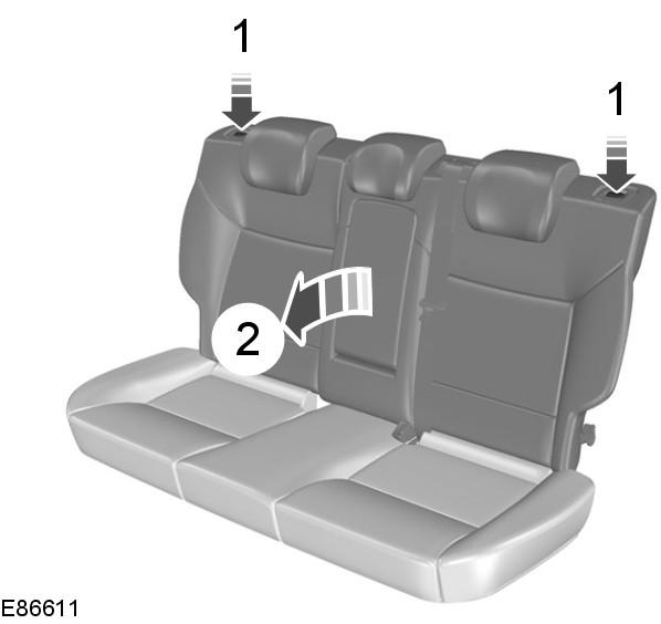 Seats REAR SEATS WARNINGS When folding the seatbacks down, take care not to get your fingers caught between the seatback and seat frame.