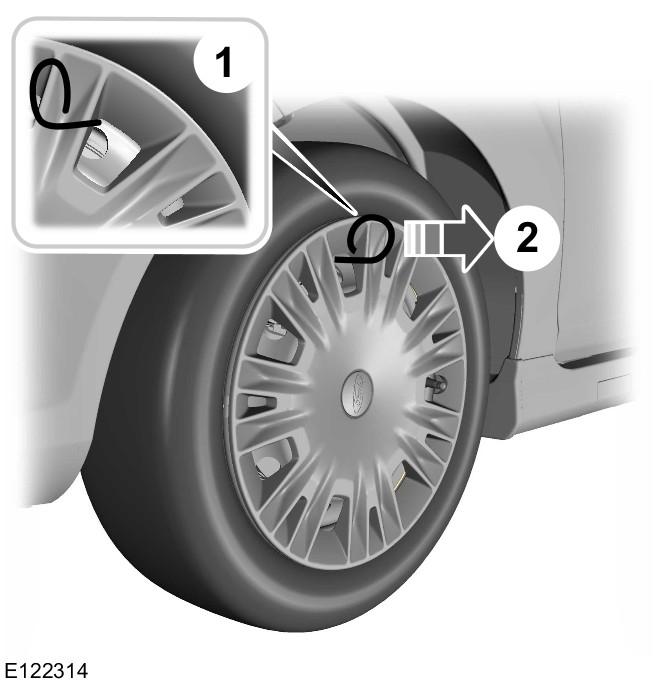 Wheels and Tires Removing a road wheel WARNINGS Park your vehicle in such a position that neither the traffic nor you are hindered or endangered. Set up a warning triangle.