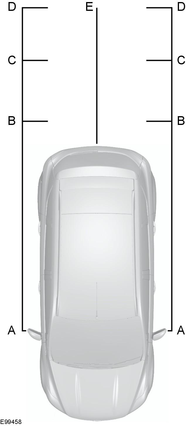 Rear view camera CAUTIONS Marks are for general guidance only, and are calculated for vehicles in maximum load conditions on an even road surface.