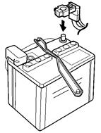 8-3) (1) Do not touch the positive terminal with any tool when replacing the cable. Fig.