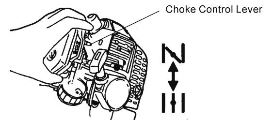 3). Move the choke control lever upward to the CLOSED position.