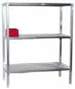 aluminum STANDARD shelving Standard Fixed Shelving Units All welded aluminum shelving ships set up Includes 4 posts and 2 to 4 fixed shelves Overall height is 60" for 2 and 3-shelf units and 72" for
