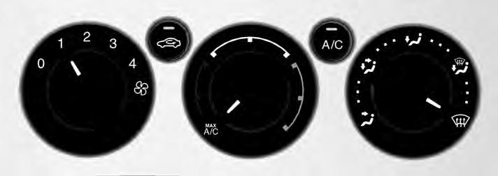 Climate Control MANUAL CLIMATE CONTROL E211736 A B C D E Fan speed control: Adjust the volume of air circulated in the vehicle.