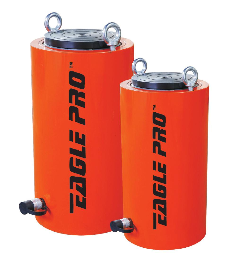 PSTC Series Single Acting High Tonnage Cylinders Features 1. Complies to ASME B-30.1. High strength alloy steel for durability and added safety 2. Base mounting holes for easy fixture 3.