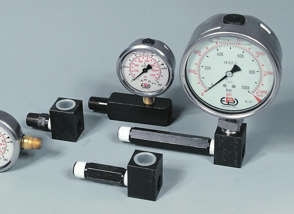 PAB & PAC Series Hydraulic Accessories Gauge Blocks 1. Convenient for pressure gauge fitting to the system 2.
