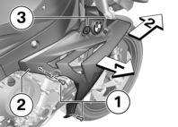 below approved level: Add coolant. Install right fairing side panel ( 127).