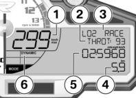 5 70 Information on race lap 6 Driving mode used most for driving; is continually displayed.