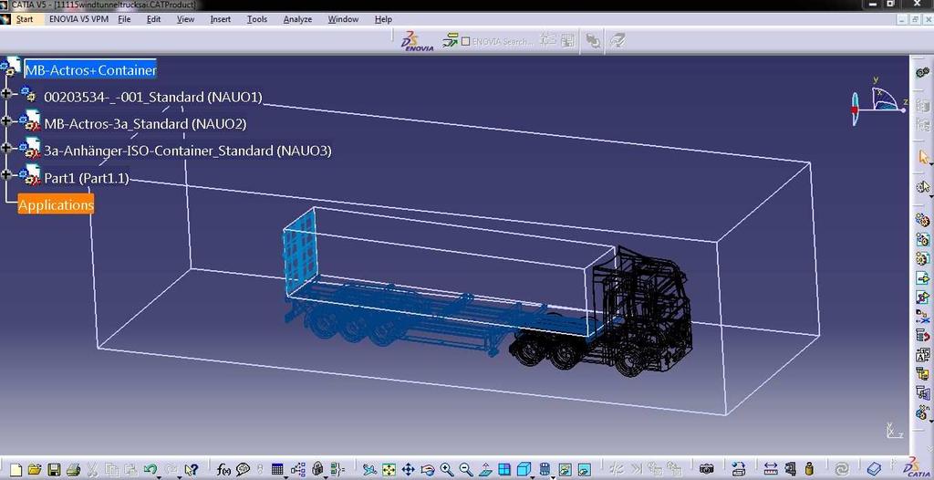 Fig.4.3Truck with wind tunnel model IV. CFD ANALYSIS CFD(computational fluid dynamics), which studies about the fluid dynamics.