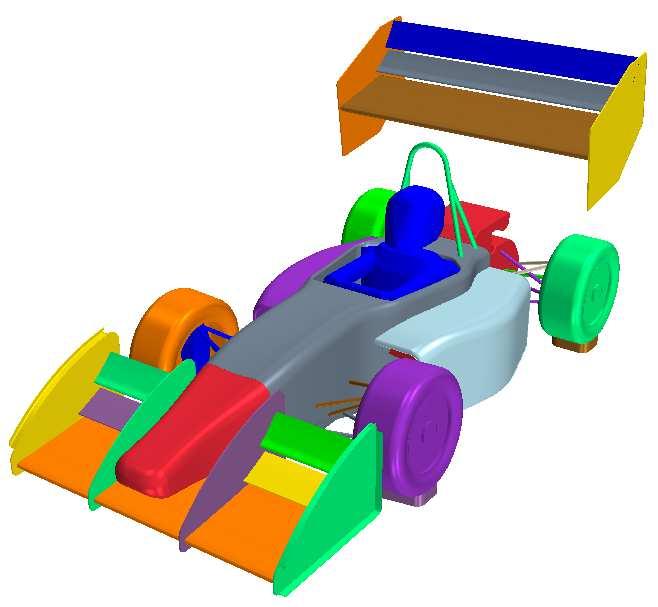 66 Figure 27: CAD-CFD model of JSM14c (colors represent distinguished parts) It is important to create a good and clean CAD model in order to reduce meshing effort and achieve a high quality mesh.