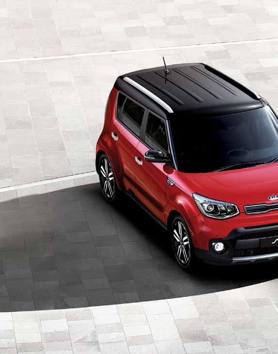Inferno Red with Quartz Black Roof (Two-tone) - 2 and 3 grades 2-TONE STYLING Add more colour to your life Choose between sporty and distinctive two-tone exteriors for a new Soul that truly stands