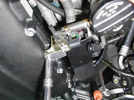 53. Install the EVP VSV and the supplied front wire loom bracket using the TRD intake manifold bolt.