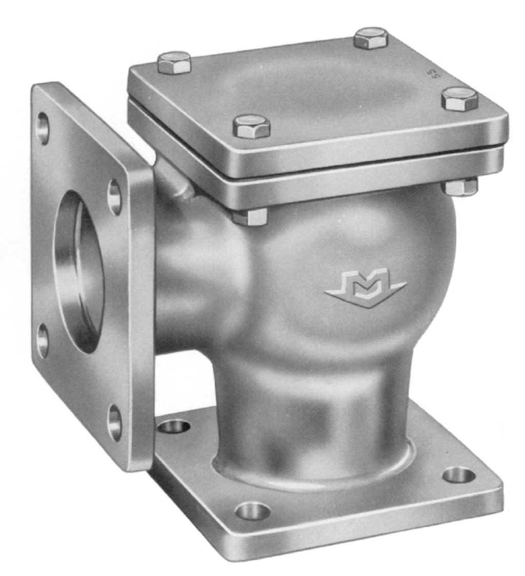 ANGLE LIFT CHECK P-717F 125 psi WOG at 100 F 25 psi WOG at 350 F Square Bolted Cap Square Flange Lightweight, positive closing, Viton-A*
