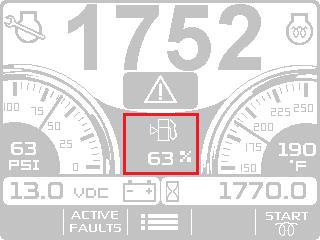 B. Engine Speed A digital tachometer gauge displays the current engine speed. C.