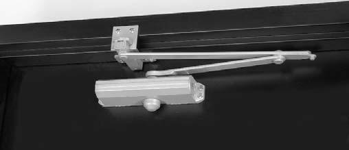 Specify depth of reveal when using top jamb mounting. Top jamb shown Low Profile Arm Supplied with 250BC, 251(BF) series door closers for non-hold open installations only.