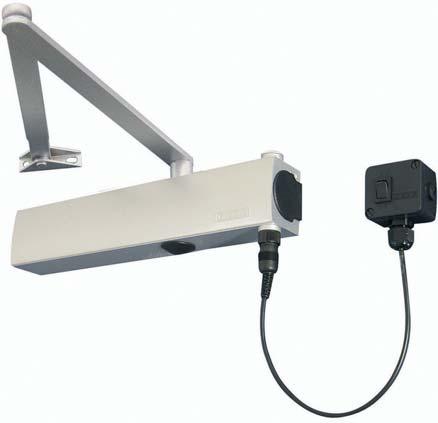 Overhead Position Door Closers Door closer TS 000E GEZE Tested to EN 115 and EN1155 Tested to confirm with CE requirements When voltage applied to closer - the door hold open Voltage off - door close