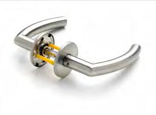 084 Straight round bar lever handle - Rose mounted pair SS 7024.