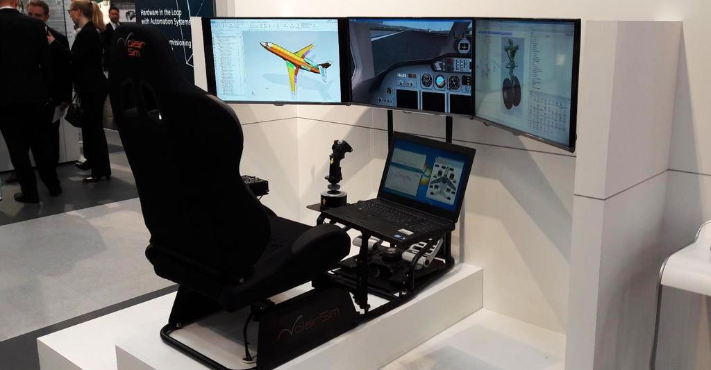 Hardware setup of the PLM Flight Simulator Side screens to show additional info Steering stick Engine Throttle