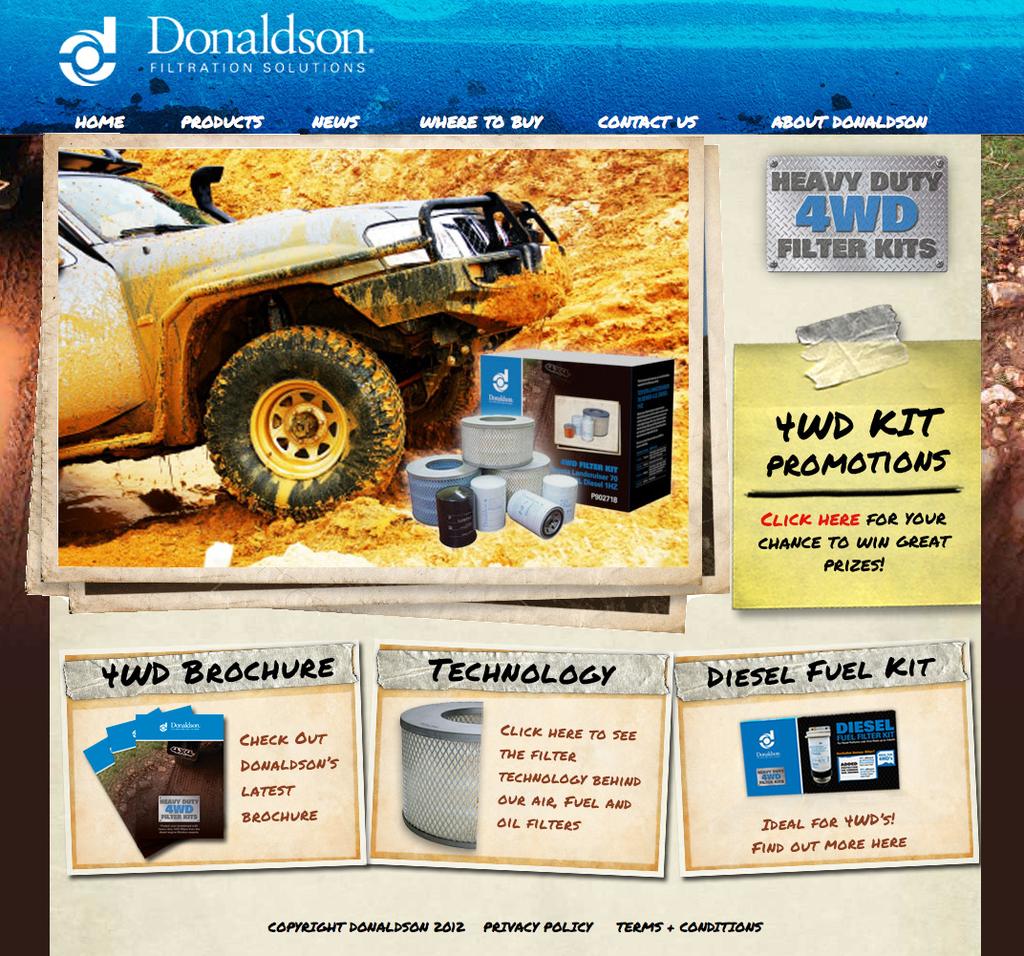 DONALDSON 4WD WEBSITE WWW.DONALDSON4WD.COM.AU If you didn t find a kit listed for your vehicle in this brochure, you can still buy the individual air, oil and fuel filters for your 4WD.