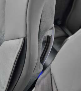 Individual passenger seats feature three point seatbelts,