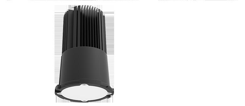 HEAT SINK: Forged and extruded heat sink with pressed copper heat pipes and Dual Phase Cooling technology. CONNECTOR: PowerPlug Luminaire Disconnect Model 82. INPUT VOLTAGE: 20/277V.