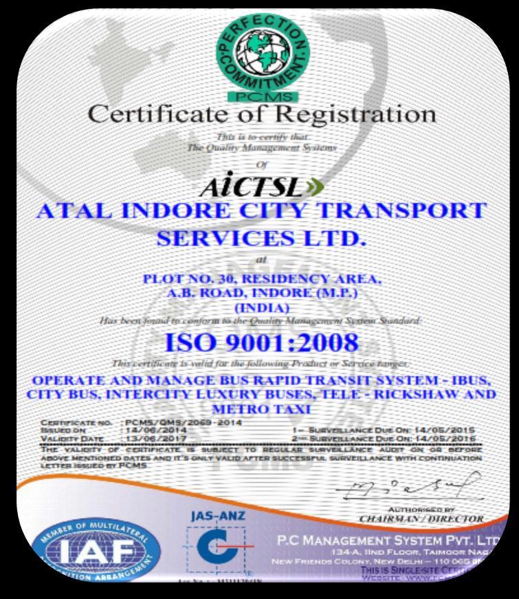 received the ISO 9001:2008 & ISO