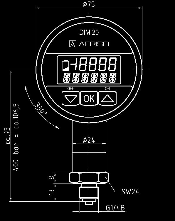 Quality assurance Universal digital pressure gauges DIM 20 service instrument High flexibility due to selectable units Min./max.